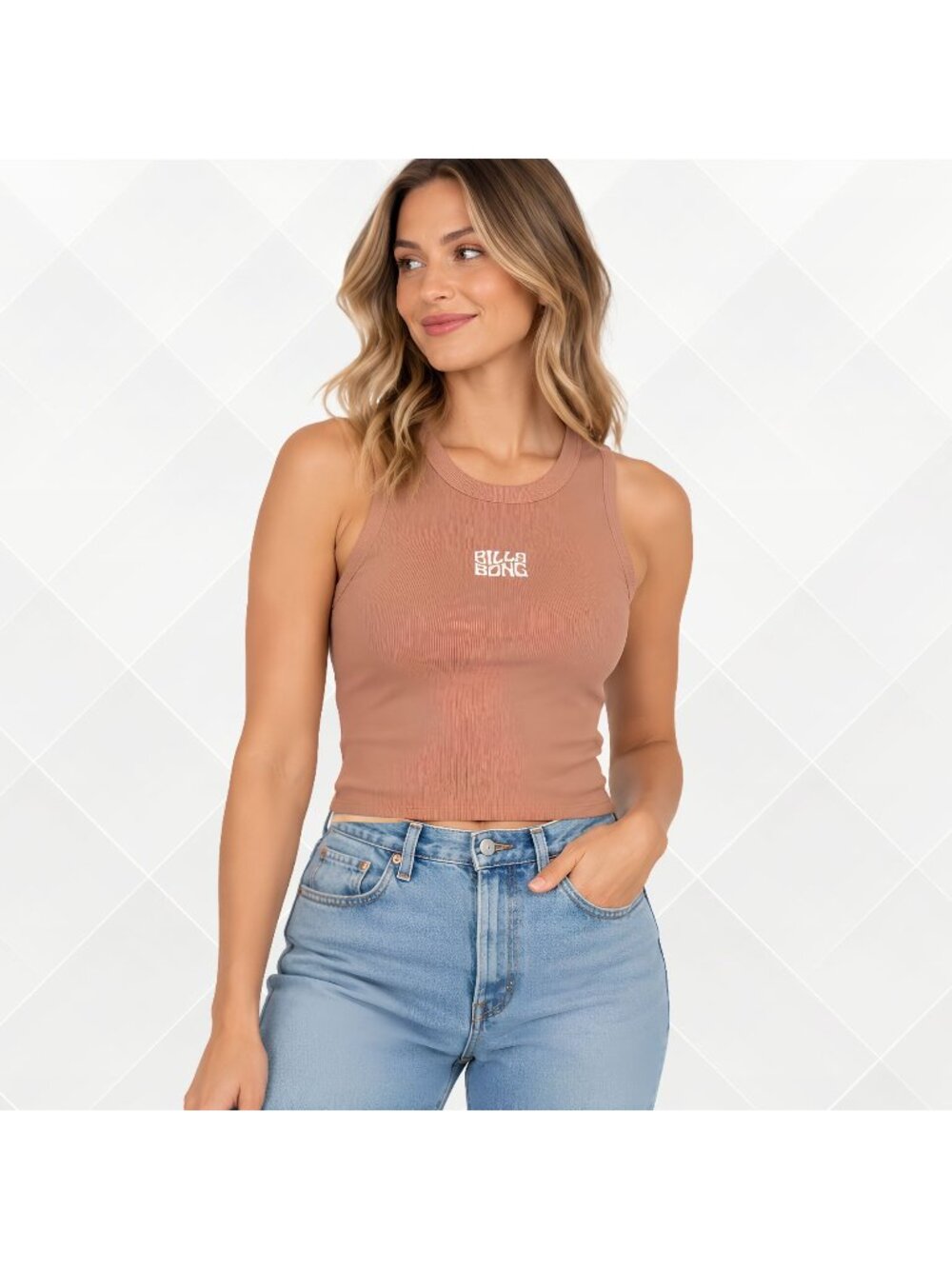 Billabong Women's Ribbed Knit Tank Top • Size XS • NWT • Light Brown